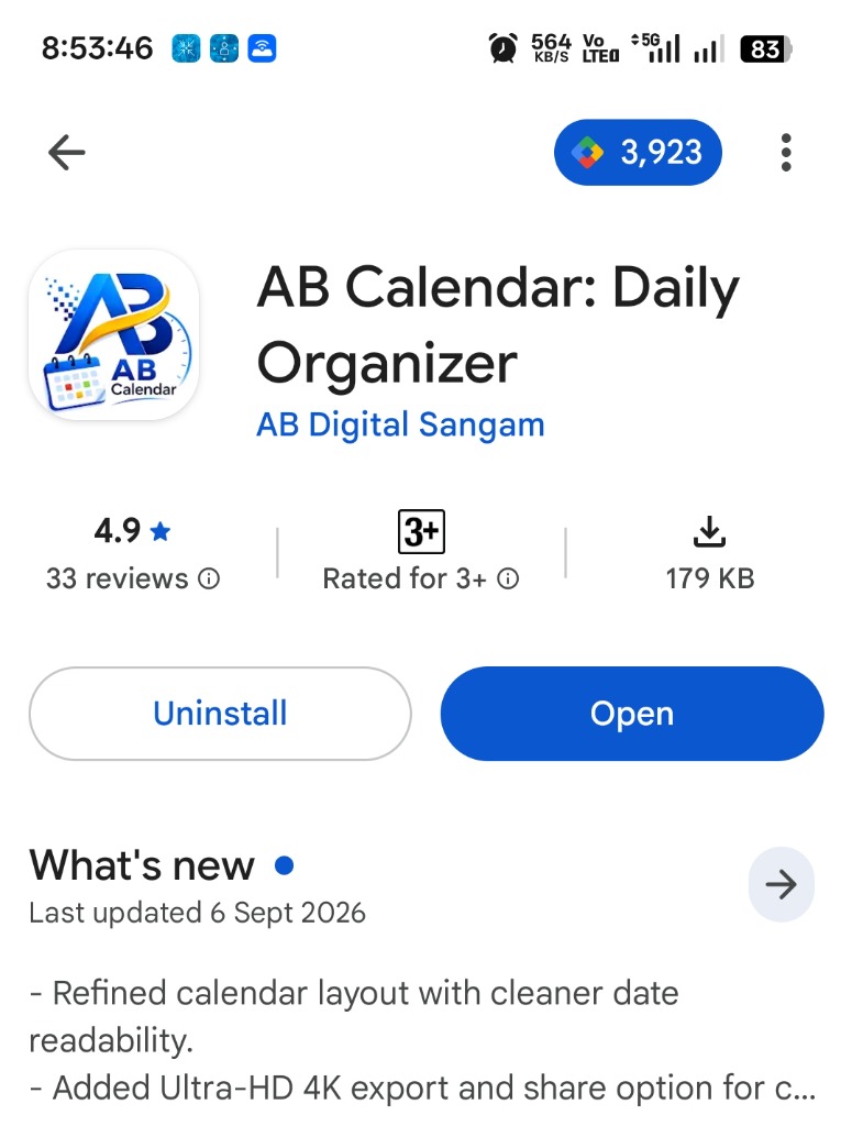 AB Calendar Official Google Play Store Listing